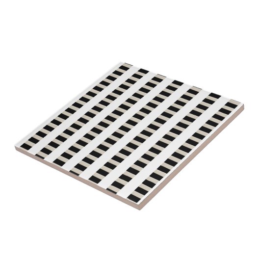 Keramikfliese Schwarz und Beige Streifen (Seite)