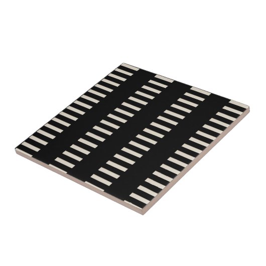 Keramikfliese Schwarz und Beige Streifen (Seite)