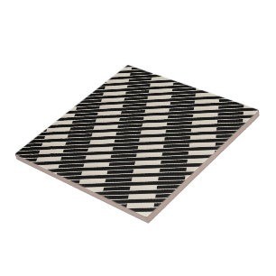 Keramikfliese Schwarz und Beige Streifen