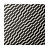 Keramikfliese Schwarz und Beige Streifen (Vorderseite)
