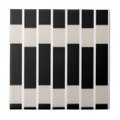 Keramikfliese Schwarz und Beige Streifen (Vorderseite)