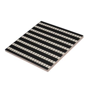 Keramikfliese Schwarz und Beige Streifen Quadratis