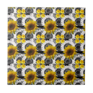 Keramikfliese Sonnenblume