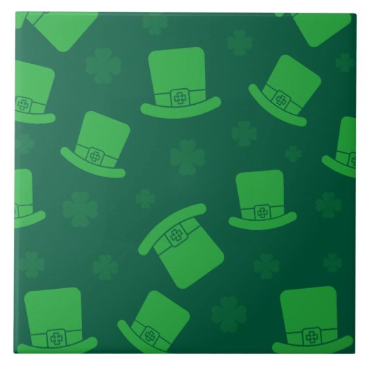 Keramikfliese St. Patricks Day Koboldhut (Vorderseite)