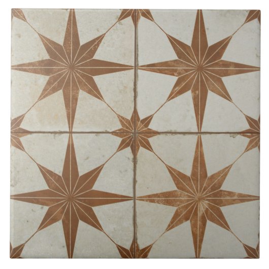 Keramikfliese - Sternenexplosion Beige (Vorderseite)
