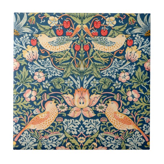 KERAMIKFLIESE: STRAWBERRY THIEVA: WILLIAM MORRIS FLIESE (Vorderseite)