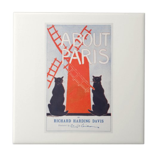 KERAMIKFLIESE: ÜBER PARIS VINTAGE POSTER FLIESE (Vorderseite)