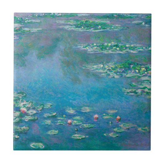 KERAMIKFLIESE: "WASSERLILIEN" NACH MONET FLIESE (Vorderseite)