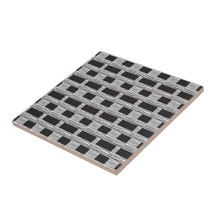 Keramikfliese Weiß und Schwarz Karo Quadratisch