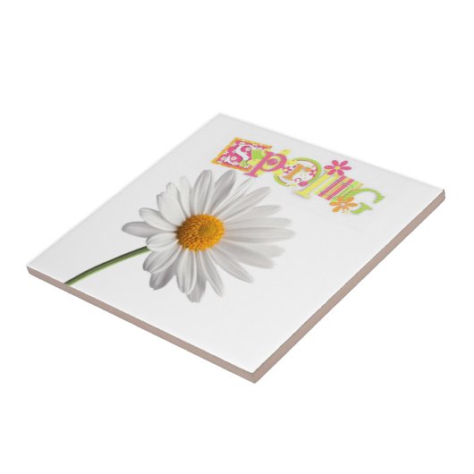 Keramikfliese Weiße Daisy Floral Frühling (Seite)