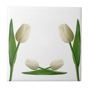 Keramikfliese Weiße Tulpen Floral