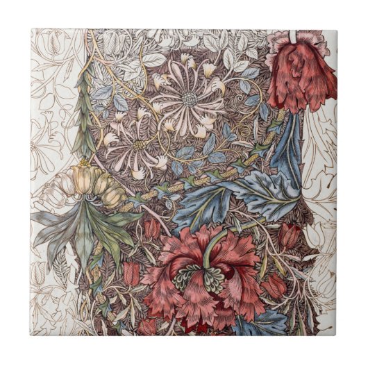 KERAMIKFLIESE: WILLIAM MORRIS : WILD TULIP FLIESE (Vorderseite)