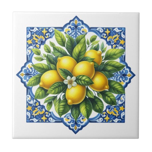 Keramikfliese Zitrone (Vorderseite)
