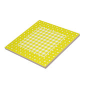 Keramikfliese Zitrone, Gingham-Karo und Punkte (Seite)