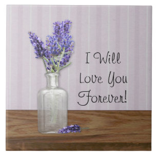 Keramikfliese zum Muttertag mit Lavendel