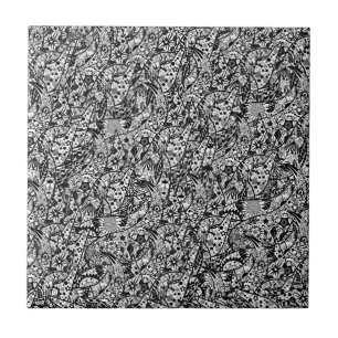 Keramikfliesen-Blumen Kunst abstrakt Schwarzweiß Fliese