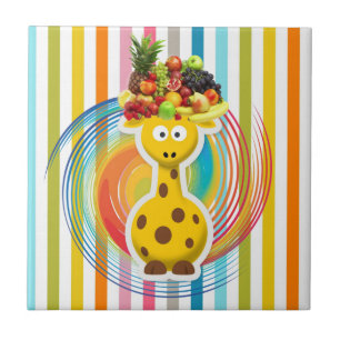 Keramikfliesen-Giraffe Frucht Bunt Farben Fliese