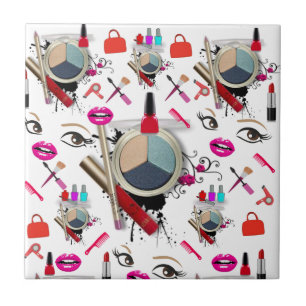 Keramikfliesen-Make-up Augen Schatten Lippenstift Fliese