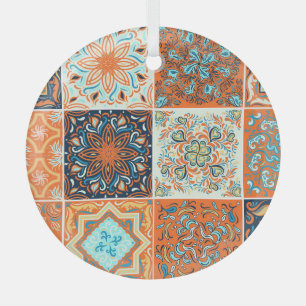 Keramikfliesen-Ornamente: abstraktes Muster. Ornament Aus Glas