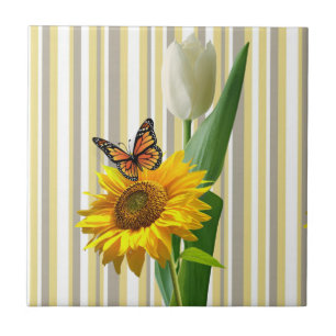 Keramikfliesen Tulpen Schmetterling Sonnenblume Bl Fliese