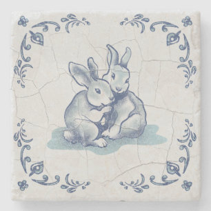 Keramikfreundliche Kaninchen Delft Fliese Steinuntersetzer