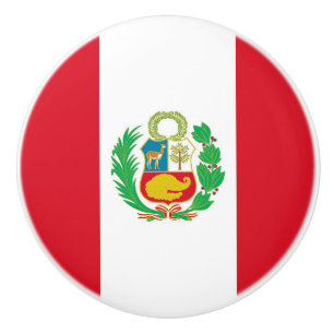 Keramikgriffzug mit Flagge von Peru Keramikknauf