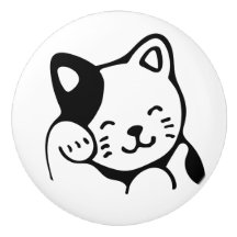 Keramikknauf. Katze.