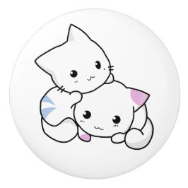 Keramikknauf. Katze. Keramikknauf