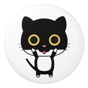 Keramikknauf. Katze. Keramikknauf