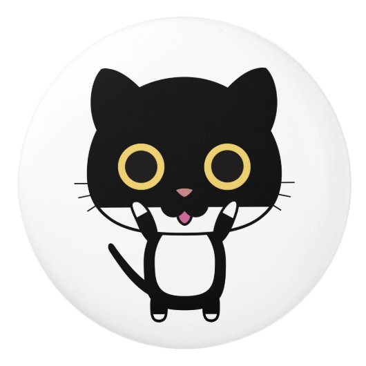 Keramikknauf. Katze. Keramikknauf (Vorderseite)