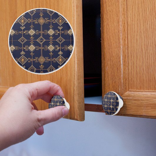 Keramikknopf mit himmlischem Raster Keramikknauf