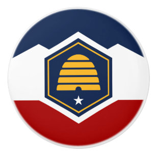 Keramikknopfgriff mit neuer Flagge von Utah, USA Keramikknauf