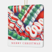 KERAMIKSCHMUCK IN FORM VON SCHLEIFEN-ZUCKERSTANGEN KERAMIKORNAMENT (Links)