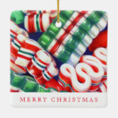 KERAMIKSCHMUCK IN FORM VON SCHLEIFEN-ZUCKERSTANGEN KERAMIKORNAMENT (Rückseite)