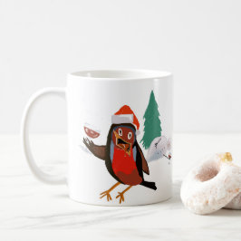 Keramiktasse mit Christmas Cheer Robin Design Kaffeetasse