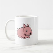 Keramiktasse mit rosa Hasenmotiv Kaffeetasse (Links)