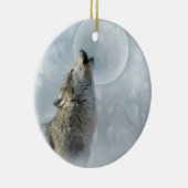 Keramikverzierung des Wolf-blauen Mondes Keramik Ornament (Rechts)