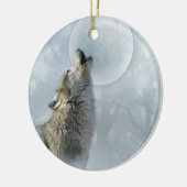 Keramikverzierung des Wolf-blauen Mondes Keramik Ornament (Links)