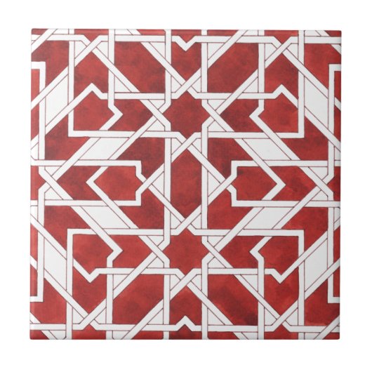 Keramische Fliese Marokkanisches Rotes ZELLIGE (Vorderseite)