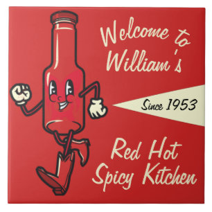 KERAMISCHE FLIESE - Persönliche Rot Hot Sauce