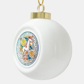Keramische Kugel aus keltischem Einhorn Keramik Kugel-Ornament (Rechts)