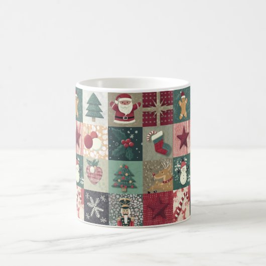 Keramische mok met kerstpatchworkthema kaffeetasse (Mittel)