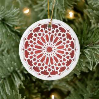 Keramische Weihnachtsdekoration Rotes marokkanisch Keramik Ornament