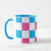 Keramischer Mug mit gefärbtem Fliesenmuster. Tasse (Links)