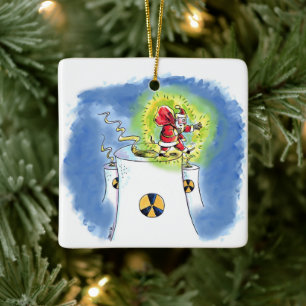 Keramischer Weihnachtsbaumanhänger mit nuke-bombar Keramikornament