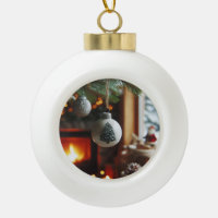 Keramisches Fell - Magische Weihnachtskugel