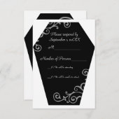 Keranda Ebony (Gray) RSVP-Karte RSVP Karte (Vorne/Hinten)