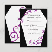 Keranda Ivory (Lila) RSVP-Karte RSVP Karte (Vorne/Hinten)