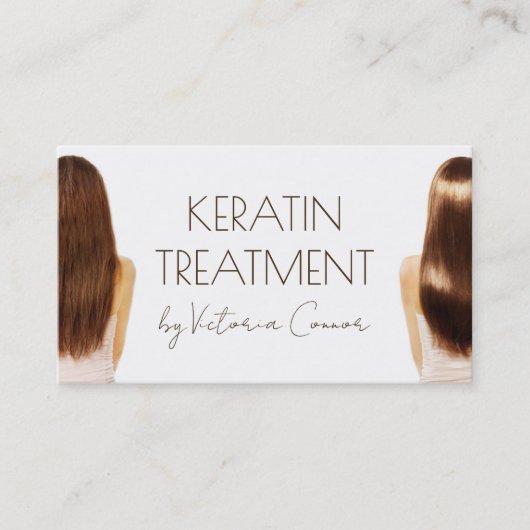 Keratin Treatment Smooth & Shiny Hair Stylist Visitenkarte (Vorderseite)