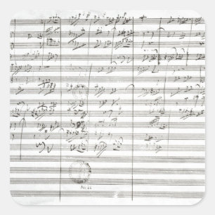 Kerbe für die 3. Bewegung der 5. Symphonie Quadratischer Aufkleber